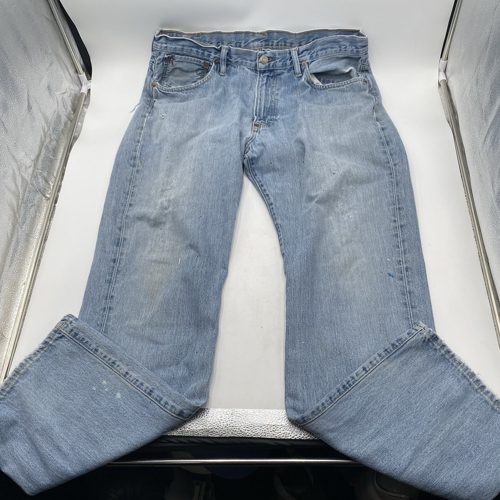 Polo Ralph Lauren Jeans Mens 35x34 15941 Classic Fit Distressed Paint Splattered